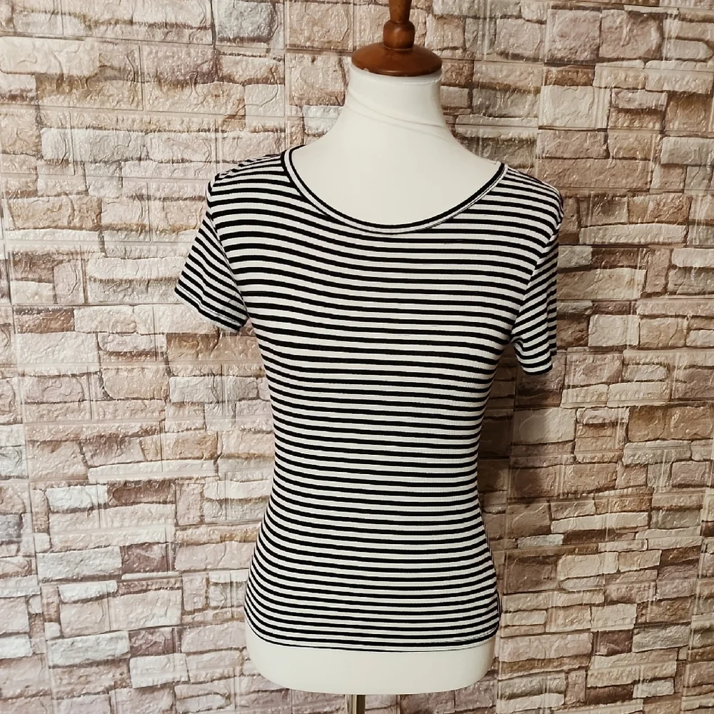 Free People Classic Black and White Striped Women's Top